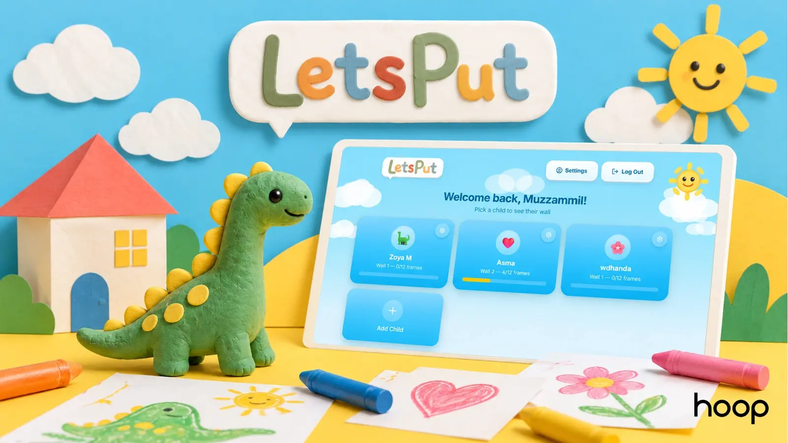 LetsPut 3D AI creative web app concept: turning physical crafts into 3D assets, with an asset library, AI generation panel, and WebGL, AR and VR ready export
