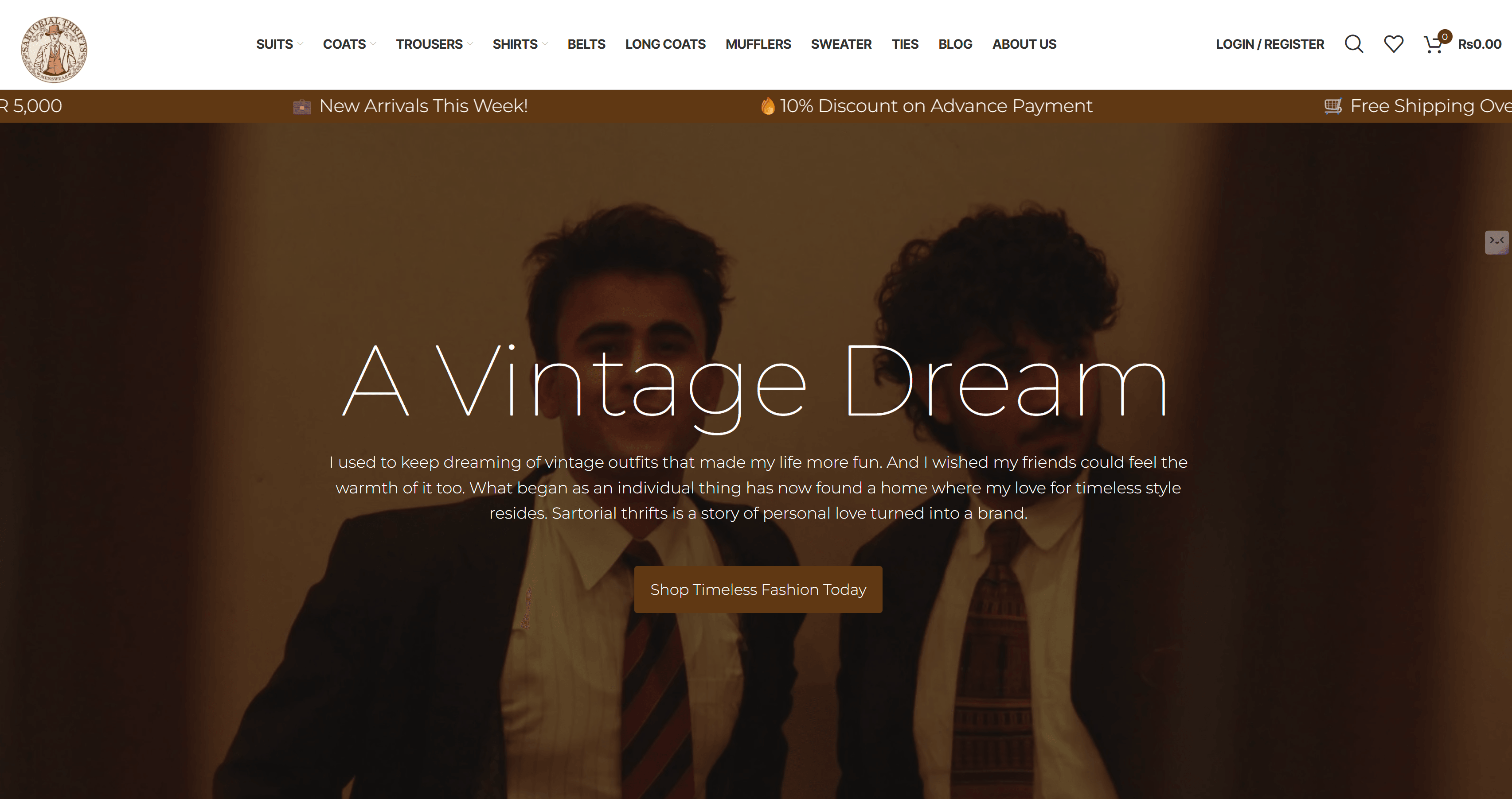 Sartorial Thrifts brand transformation showcasing logo design and website development